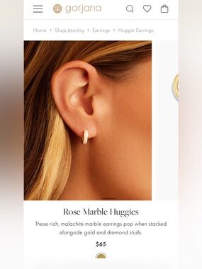 Gorjana Mother of Pearl Huggie Earrings